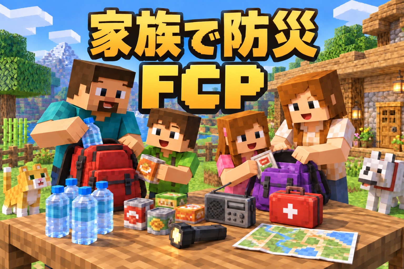 家族で防災 FCP×マイクラ